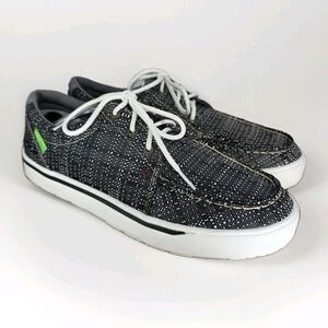 Twisted X Men's Sz 9.5 ECO Western Casual Athletic Shoes - Moc Toe BlacK Canvas